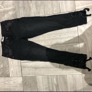 One Teaspoon x Freebird Black Lacedown Denim